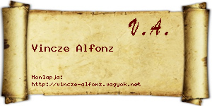 Vincze Alfonz névjegykártya