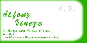 alfonz vincze business card